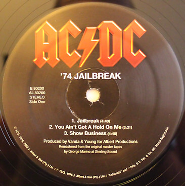 AC/DC レコード AC/DC - '74 Jailbreak (LP, Album, Comp, RE, RM, 180) (Mint