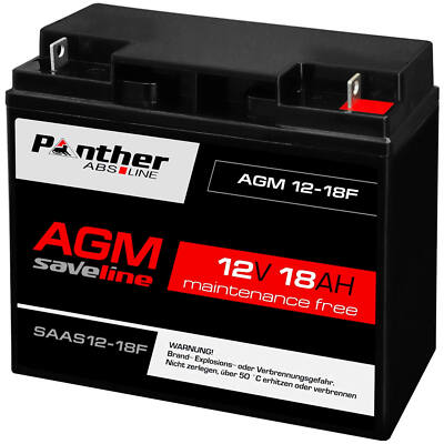 Panther Akku AGM 18Ah 12V Bleiakku USV Batterie ersetzt Gelakku 20Ah 19Ah 17Ah