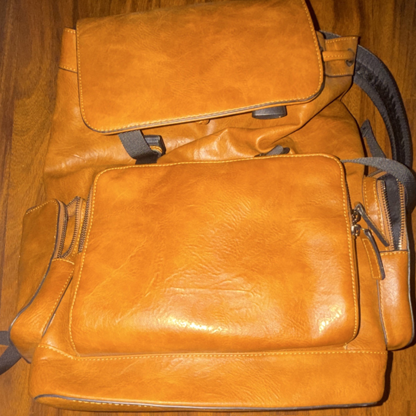 Brown Backpack with Adjustable Nylon Straps, Mult… - image 6