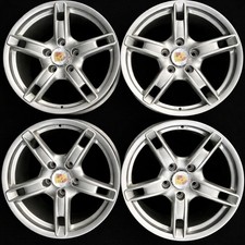4 x Porsche 18” Lobster Alloy Wheels Cayman Boxster 987 Refurbed New Centre Caps