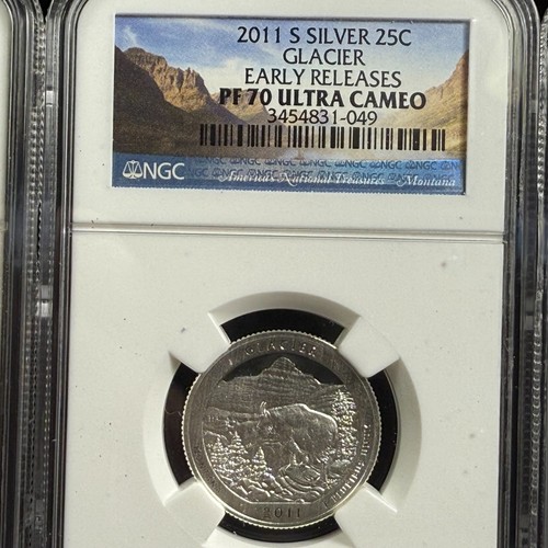 5 - 2011 S SILVER PROOF AMERICAS NATIONAL TREASURE QUARTERS NGC PF70 ULTRA CAMEO - Picture 5 of 7