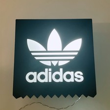 Letrero de caja de luz LED trébol Adidas 14" doble cara venta al por menor publicidad decoración
