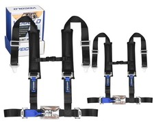 4 Point Harness Heavy Duty Buckle Upgraded 2 Inch Black Straps Compatible wit...