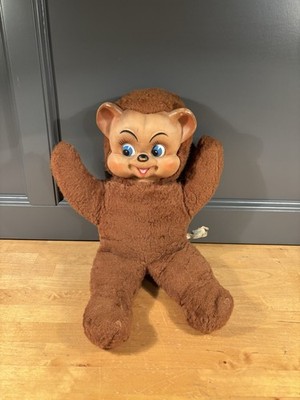 Knickerbocker Vintage Bear Stuffed Animal Plush Medium Molded Face Original Tag