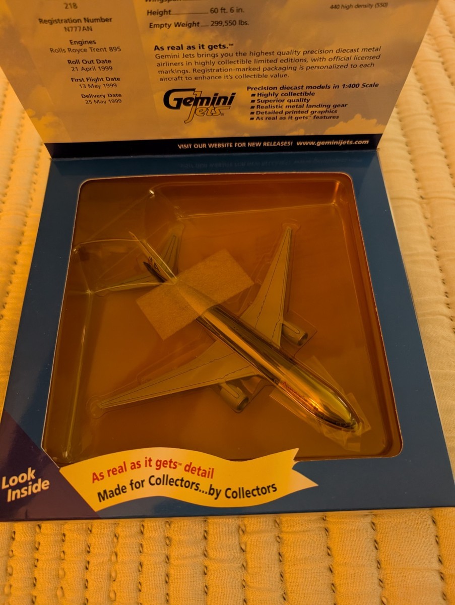 Gemini Jets 1:400 American Airlines Boeing 777-200 N777AN CHROME