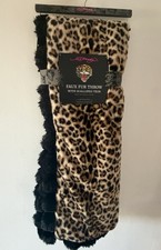 Ed Hardy Kunstfell Jakobsmuschel Borte Leopard Tier Decke &Uuml;berwurf Y2K Tj Tk Maxx