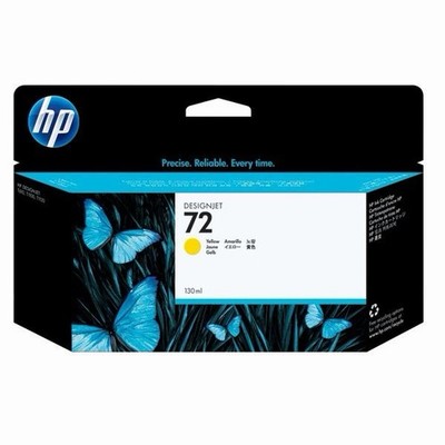 HP 72 Yellow Ink Cartridge C9373A for DesignJet 130ml, Sealed