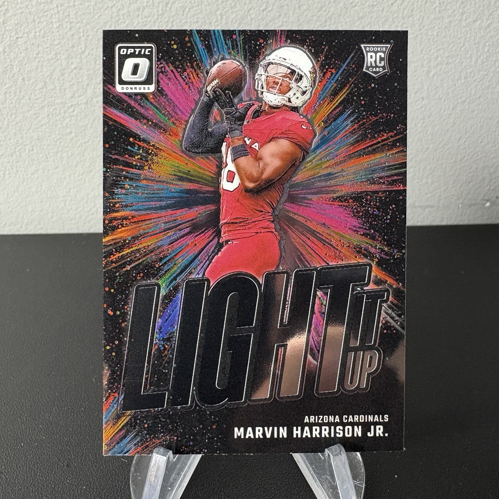 2024 Donruss Optic #4 Marvin Harrison Jr. Light It Up Arizona Cardinals Card