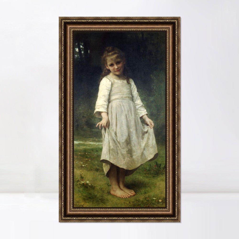 Framed Canvas Art Giclee Print The Curtsey by William Adolphe Bouguereau