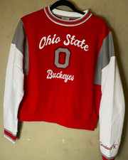 NWT-Ohio State Buckeyes Woman's VTG style Crewneck Color block Sweatshirt SZ M