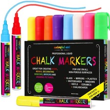 Colorful Art Co. Liquid Chalk Pens - Set of 8 Neon Colors - Washable Chalkboa...