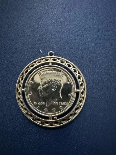 Vintage 1972 KENNEDY LIBERTY COIN Half Dollar Pendant.