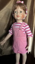 Magic Attic Megan Strawberry Blonde Hair Bangs 18" pink outfit preowned ￼