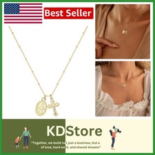 Women  s Gold Silver Plated Cross Necklace Dainty Trendy Religious Gift