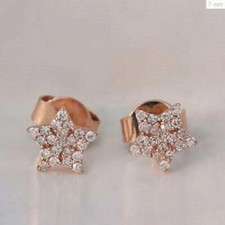 2Ct Lab Created Diamond Star Women's Stud Earrings 14K Rose Gold Finish
