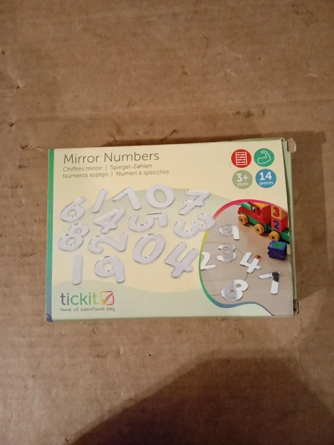 Tickit Mirror Numbers Small 14 Reflective Acrylic Counting Recognition New - Image 2
