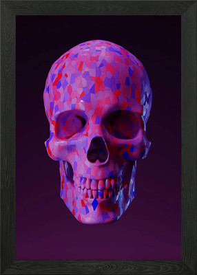 3D Voronoi Skull Framed Wall Art Poster Canvas Print Picture