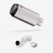 Lextek CP1 Matt S/Steel Carbon Tip Exhaust 150mm with Link Pipe for Kawasaki Z90