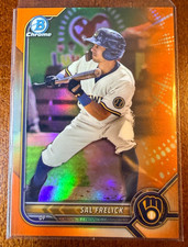 2022 Bowman Chrome Sal Frelick Orange Refractor 15/25 Brewers Prospect BCP-250