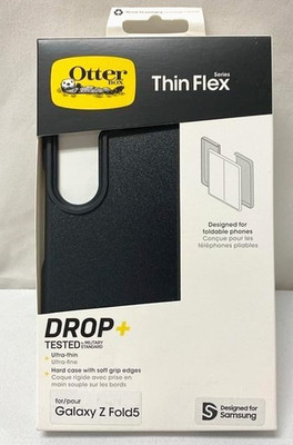 NEW Otterbox Galaxy Z Fold 5 Thin Flex Series Case - Black Ultra-Slim Hard Case