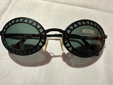 vintage moschino black sunglasses original heart insert
