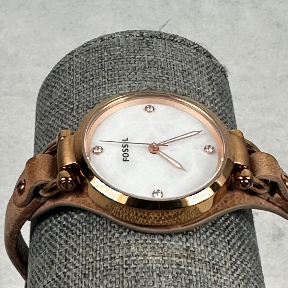 Relógio Fossil Feminino 32mm Tom Ouro Rosa Floral Mostrador MOP Geórgia Nova Bateria - Imagem 2 de 4