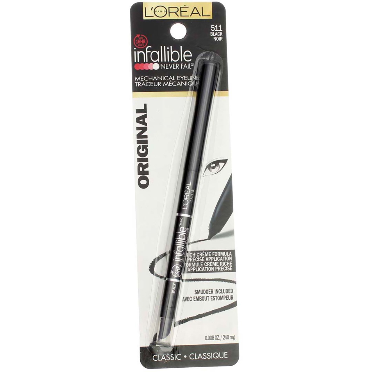 3 Pack L'Oreal Paris Infallible Mechanical Eyeliner, Black 511, 0.008 oz