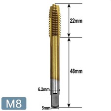 M8 Gewindeschneider NEU Titan beschichtete Gewindebohrer, Regelgewinde / rechts