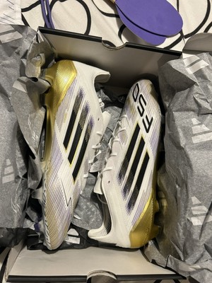 F50 ELITE FIRM GROUND BOOTS Cloud White / Core Black / Gold Metallic UK 10