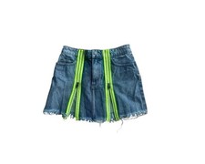 Neon Zipper Carmar Colin Mini Denim Skirt