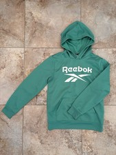 Reebok Kid  s XL Green Fleece Pullover Hoodie Athletic Sweatshirt Logo Activewear