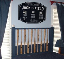 Baseball bat headboard custom build PLANS ONLY Full size bed - Read full listing