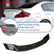 Carbon Look Rear Trunk Spoiler Lip Roof Wing For Infiniti G37 4 Door 2009-13 10