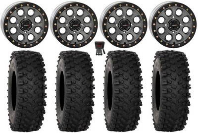 System 3 SB-7 Bdlk 18'' Wheels Ti 4+3 35'' ATX470 Tires Polaris RZR