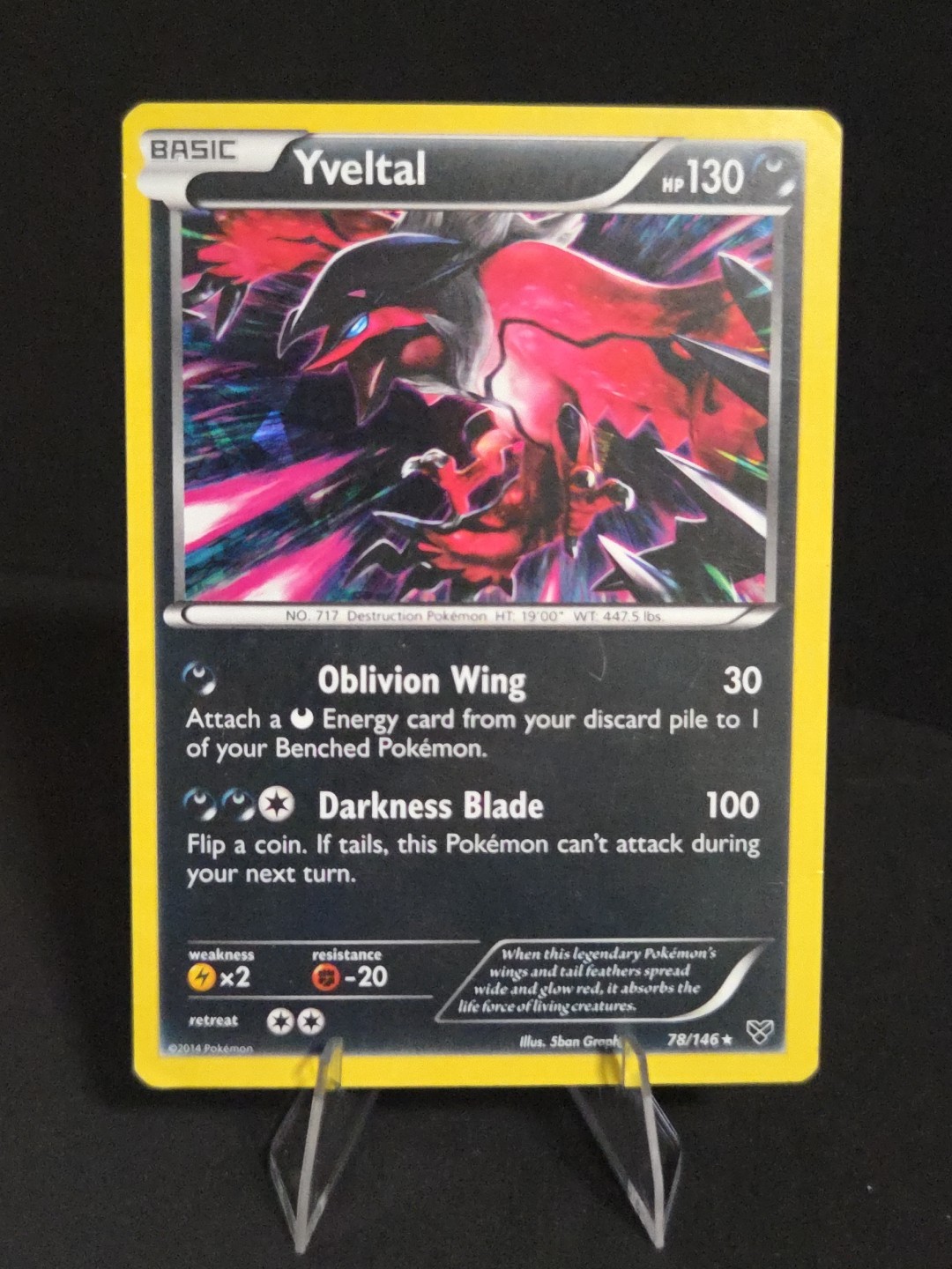 Yveltal 78/146 XY Cracked Ice Holo Pokemon Card MP