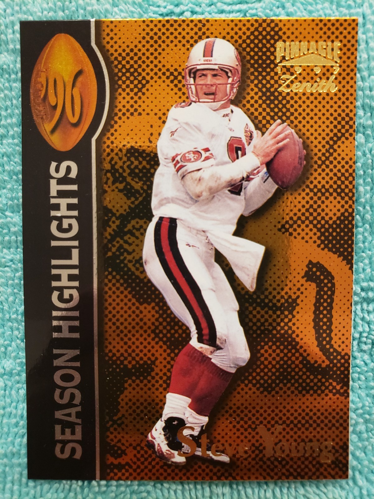 1997 PINNACLE ZENITH STEVE YOUNG SEASON HIGHLIGHTS #133 SAN FRANCISCO 49ERS 