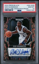 2024 Panini Prizm Black Signatures God Shammgod PSA 10 Snakeskin Auto /15