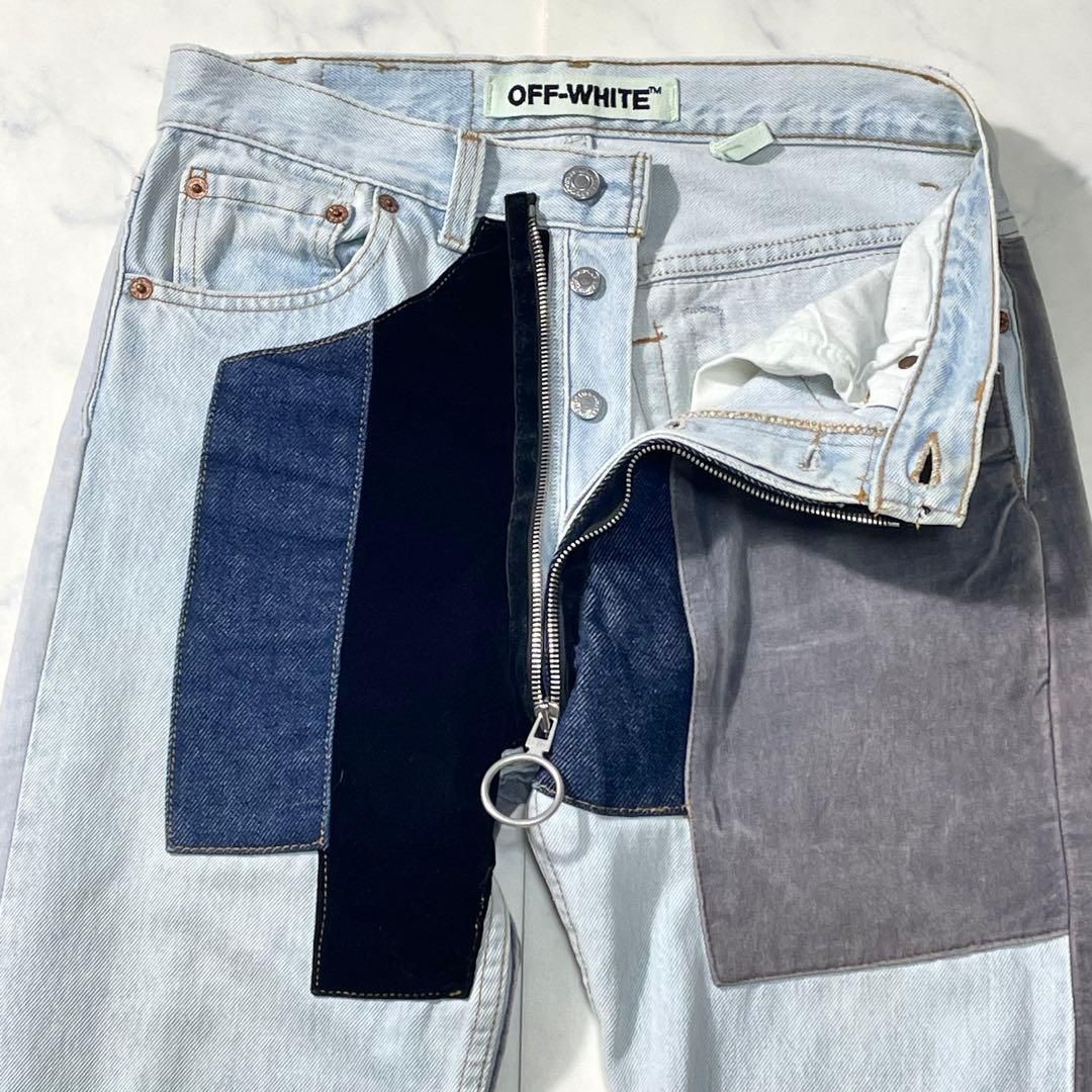 Men's Wear Off-White OFF WHITE LEVI S reconstructed patchwork denim pants thumbnail 8