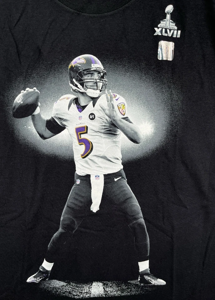 Camiseta Baltimore Ravens Nike Joe Flacco NFL Super Bowl para hombre talla XL (Negro) nueva con etiquetas Foto 2 de 4