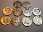 1965 - 1967 10 40% SILVER KENNEDY HALF DOLLARS 50 CENTS LOT COINS