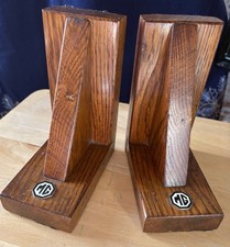 Set of 2 Vintage Wooden Wood Book Ends