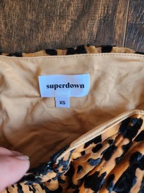 Superdown Savanah Crop Top Corset Bustier Boned Bodice Leopard Sleeveless Sz XS