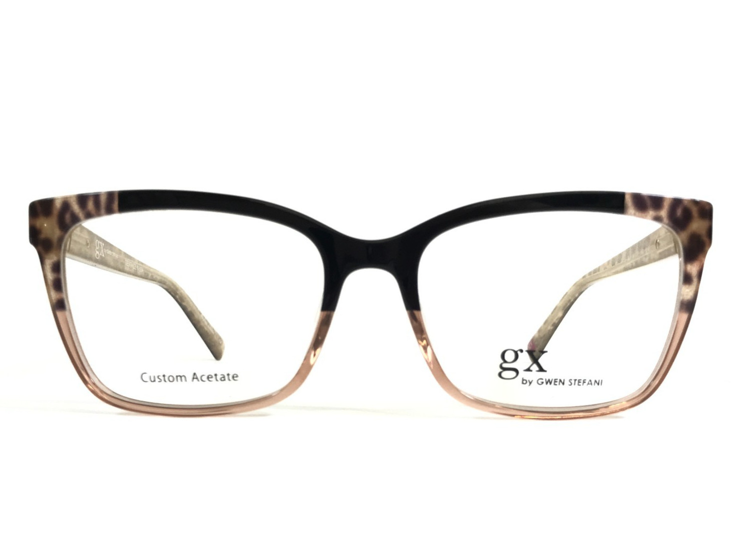 GX by Gwen Stefani Eyeglasses Frames GX109 BLK Black Brown Cheetah 54-17-140