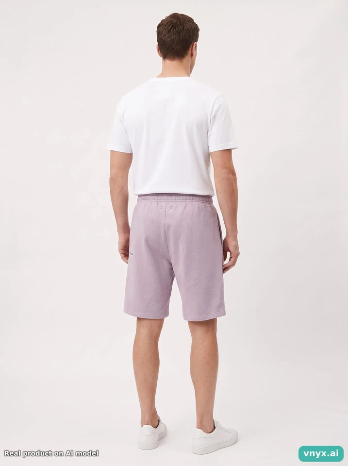 PANGAIA Pantalones cortos Hombre Talla S Morado Relaxed Fit Algodón - Imagen 4 de 4