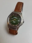 VINTAGE Timex Expedition 40mm Watch WR50m Green Dial Original Genuine Leather