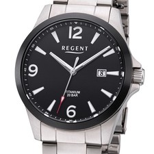 Sportliche Regent F-1298 VOLL-TITAN Herrenuhr 39 mm - 20 ATM WR hypoallergen
