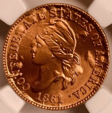 (1961) Bashlow CSA Confederate Cent Restrike NGC MS67 Red