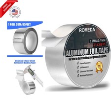 Aluminum Foil Tape, 2 inch x 65 Feet Foil Tape 3.9 mil, Silver Insulation Adh...