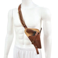 US WW2 M3 Victory Revolver Pilots Shoulder Holster Premium Leather Shell Loops