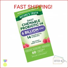 Nature's Truth Probiotic Chewable for Men and Women | 6 Billion CFU | 60 Count |